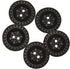 Mibo 5pcs Sprayed Rubber Effect Agoya Shell Button - 2 Hole - 36L(22mm) - Damask Style Pattern - Matte Black...