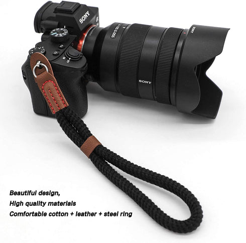 Comfortable Cotton Camera Hand Wrist Strap Compatible for Sony A7 A9 A6000 A6300 A6500 Fujifilm X-T30 X-T20 X-T3 X-T2 X70 ILCE M10 Mirrorless Came...