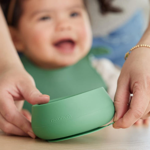 NumNum Suction Bowl + Pre-Spoon GOOtensils Self Feeding Set for Babies & Toddlers | Baby Spoon Set (Stage 1+ 2) | 100% Food Grade Silicone BPA-Fre...