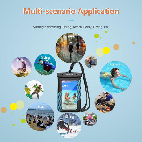 Waterproof Phone Pouch 2Pcs(S+L),Waterproof Phone Lanyard Case,IPX8 Floating Waterproof Phone Case Dry Bag for iPhone 15 14 Pro 13 13 Pro Max 12 1...