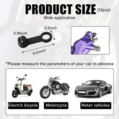 12PCS Brake Bleed Nipple Cap, 8mm Rubber Car Brake Bleeder Screw Grease Dust Cover, Vehicle Brake Bleeder Nipple Cap Replacement for Motorcycle Mo...