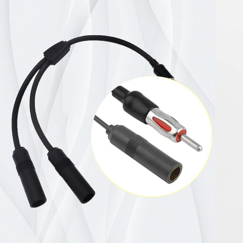 1 PC Car Antenna Cable, Radio 1 Male to 2 Female Y Adapter, FM AM Stereo Antenna Extension Cable Converter, Universal for Most Car Audio Head Unit...