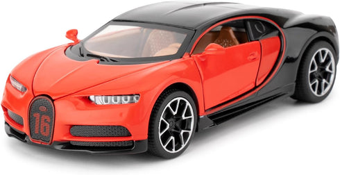 1/32 scale Alloy Toy Car, Bugatti Chiron Model Car, Toy Car with Pull Back Function, Toy Model with Sound and Bright Lights, Toy Car for 3-8 Years...