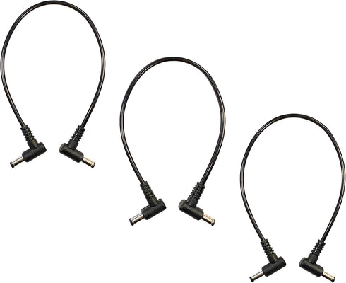 3 Pack 1 Foot Right Angle DC Power 5.5mm x 2.1mm Patch Cables Wire Male to Male...