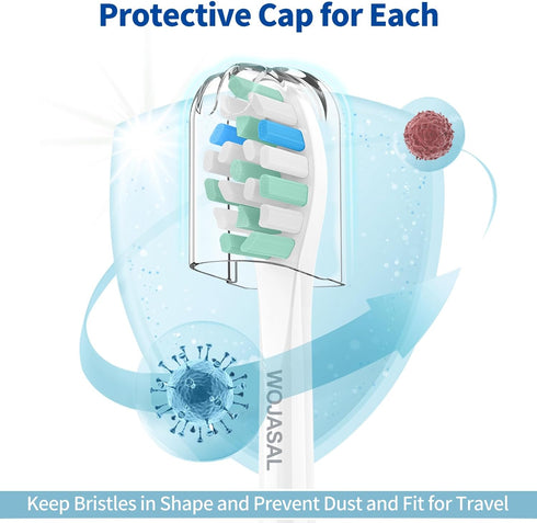Replacement Brush Heads Compatible with Philips SoniCare Electric Toothbrushes Handle, Toothbrush Heads of Effective Cleaning, for Snap-on System,...
