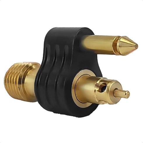 Five Oceans 1/4" NPT Male Fuel Tank Connector for OMC/Johnson/Evinrude Female Fitting Tank End Connector, 2-Prong, Brass, Compatible with Most Por...