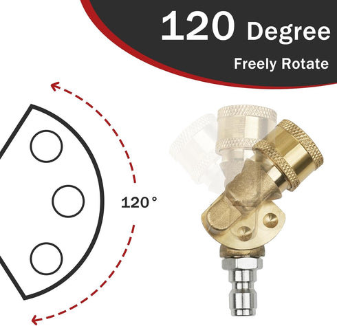 High-Efficiency Gutter Cleaning Tools Pivoting Coupler Pressure Washer Accessories for Power Washer Nozzle Tips, Undercarriage Splash Guard 1/4" B...