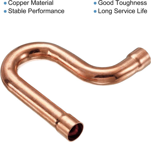 MECCANIXITY Copper P-Trap Pressure Pipe Fitting Welding Tubing Sweat Ends Plumbing Supply 19mm OD for HVAC Air Conditioning Refrigeration...