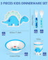 Lehoo Castle Toddler Plates and Bowls Set, Kids Dinnerware Set Includes Plate, Bowls, Toddler Utensils, Cup, Toddler Forks and Spoons, BPA Free, D...