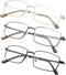 3-pack Large Rectangular Reading Glasses with Spring Temple for Men...
