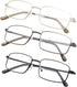 3-pack Large Rectangular Reading Glasses with Spring Temple for Men...