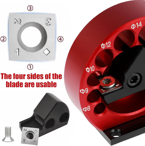 4 Pcs Dowel Maker Jig Kit, Carbide Inserts Dowel Maker, Metric 8-20mm 8 Holes Adjustable Dowel Cutter Plate, Aluminum Alloy Electric Drill Milling...