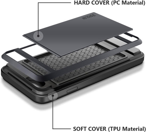 Vofolen for iPhone SE 2020 Case Wallet Credit Card Holder ID Slot Sliding Hidden Pocket Anti-Scratch Dual Layer Hybrid Bumper Armor Protective Har...