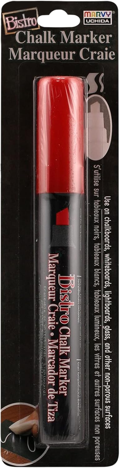 Uchida 483-C-2 Chisel Tip Bistro Chalk Marker, Red...