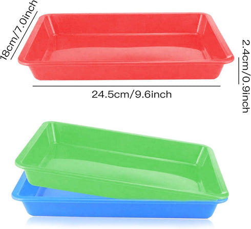 Plastic Art Trays,5 Pieces Stackable Activity Crafts Organizer, Serving, Jewelry Tray for DIY Projects, Painting, Beads, Organizing Supply,5 Color...