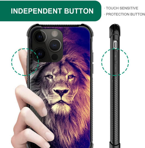 CARLOCA Case Compatible with iPhone 15 Pro Case,Lion Gaze Cases for iPhone 15 Pro Men Boys,Anti-Scratch Soft TPU Pattern Design Case for iPhone 15...