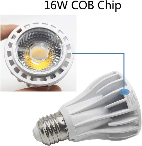 PAR20 LED Bulbs 100W Equivalent 16W, Dimmable 3000K Warm White, 1200LM E26 Medium Base, COB 24°Indoor Flood Light 2-Pack...