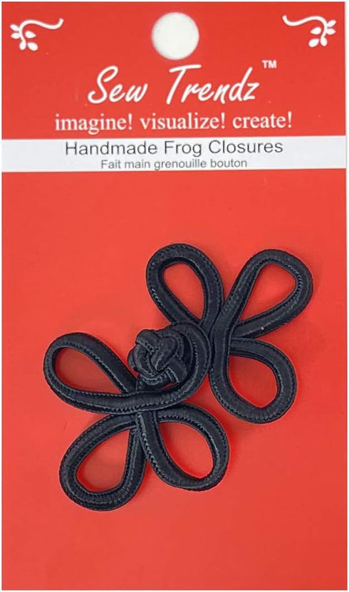 Chinese Frogs Button Closures Hook & Eye Fastener - Sewing Quilting Renaissance Dance Hawaiian Bridal Costumes Outfit Drapery Decor- Black -2.5"x1...