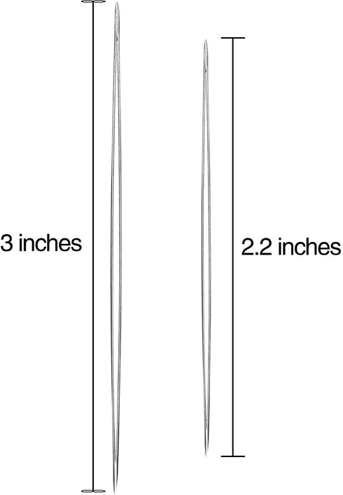 Shappy 6 Pieces Big Eye Beading Needles with Needle Bottle (2.2 inch, 3 inch)...