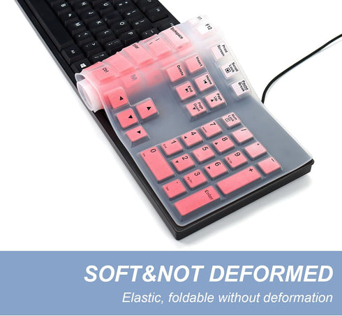 Keyboard Skin for Logitech K120 & MK120 Ergonomic Desktop USB Keyboard - US Layout, Waterproof Anti-Dust?Enhanced Protection and Durability (Pink)...