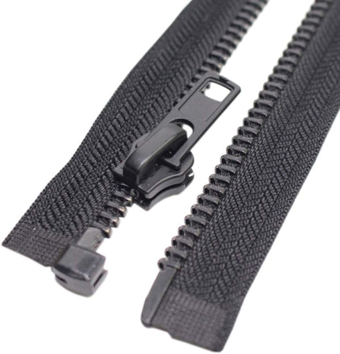 MebuZip #8 26 Inch Black Nickel Teeth Separating Jacket Zipper Right Handed Zipper Heavy Duty Metal Zippers for Men's Jackets Coats Sewing (26" RH...