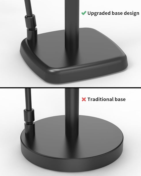 Paper Towel Holder Countertop Black, Paper Towel Dispenser Standing Weighted Base Non-Slip, Spring Arm Fit Most Size Paper Roll, Stainless Steel P...