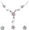 Faship Gorgeous Rhinestone Crystal Floral Necklace Earrings Set...