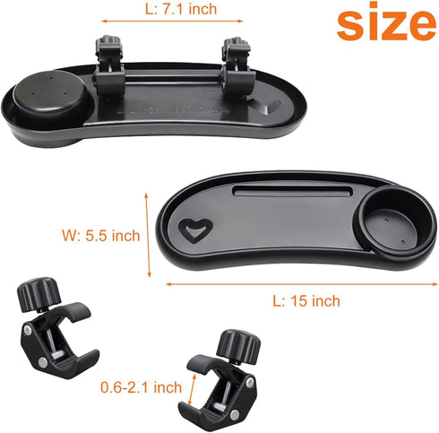 3 in 1 Stroller Snack Tray Stroller Cup Holder with Phone Holder,Stroller Tray Attachment with Cups Holder for Baby Toddler,Stroller Accessories,U...