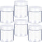 6 Pack 8 oz Plastic Pot Jars Round Clear Leak Proof Plastic Cosmetic Container Jars with White Lids for Travel Storage Make Up, Eye Shadow, Nails,...