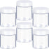 6 Pack 8 oz Plastic Pot Jars Round Clear Leak Proof Plastic Cosmetic Container Jars with White Lids for Travel Storage Make Up, Eye Shadow, Nails,...