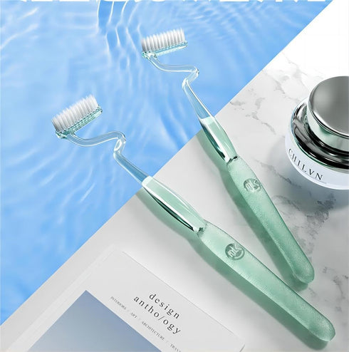 S-Shape Toothbrush Scientific Vertical Brush for Adults Men and Women Soft-Bristled Tongue Coating Interdental Brush for Cleaning and Massaging Gu...
