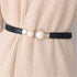 Skinny Belts for Women ,Pearl Belts Fashion Dress Belts Stretch Women Waist Belts Plus Size Elastic Waist Band for Dresses, Black, 65x1.5cm...