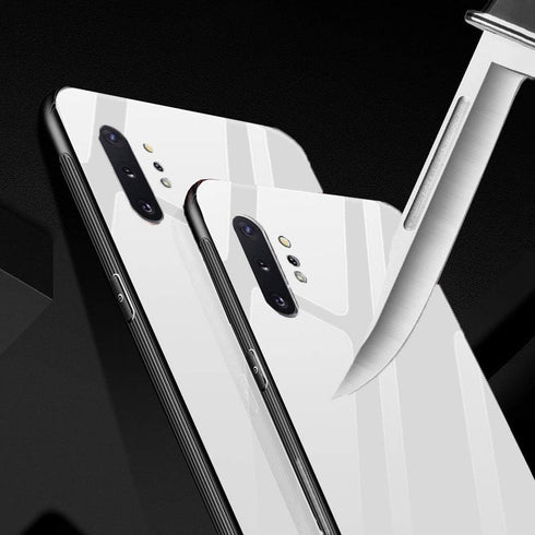 Designed for Samsung Galaxy Note 10 Plus Cases with Tempered Glass Quality Back+TPU Frame Hybrid Shell,Slim Covers,Anti-Drop,White...