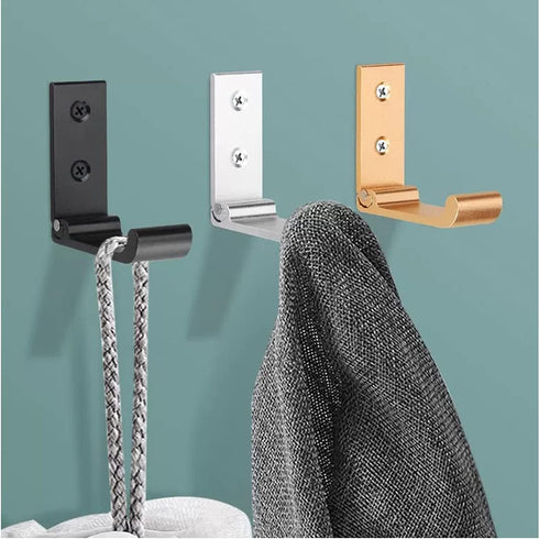 6PCS Folding Coat Hooks, Matte Black Wall Hooks for Hanging Coats Bathroom Towel Hooks Hardware Heavy Duty Aluminum Alloy Robe Hooks Wall Mounted ...