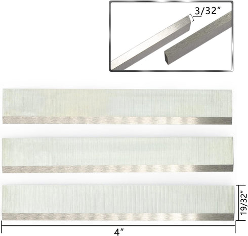 4Inch HSS Jointer Planer Knives Blades for Delta 4" 37-290 Walker Turner 4 x 19/32 x 3/32 Ihches 3pcs...