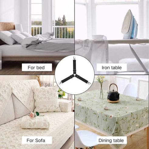 Foloda Sheet Holders, 4 pcs Adjustable Bed Sheet Straps, Fitted Sheet Holder Clips Fasteners Suspenders Gripper Locker Scrunchie for Bed Mattress ...