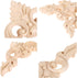 MUXSAM 4Pcs Wood Carved Appliques Onlays, Unpainted Little Wooden Corners Flower Carvings Decals for Mirrors Cabinets Walls Doors Chests Dressers ...