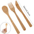 18PCS Reusable Bamboo Flatware Set,Bamboo Cutlery Set,Bamboo Forks Spoons Knives, Bamboo Utensil Cutlery Set for Picnic Party Travel, Bamboo Silve...
