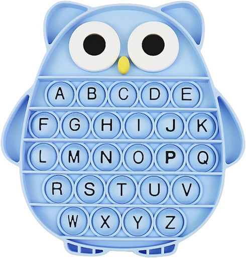 Push Pop Bubble Fidget Sensory Toy, Silicone Stress Relief Popping Toy, ABC Alphabet Owl Shaped Educational Learning Tools for Toddlers Kids Stude...