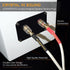 2 Pack 14 AWG OFC Speaker Cable with Pin Banana Plugs, Craft-made HiFi 1.5m/4.9Ft White Square Speaker Wire With Gold-plated Banana Plugs, Speaker...
