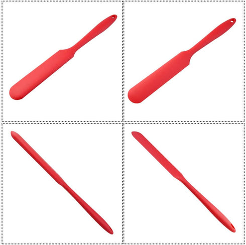 4pcs Silicone Spatula Set Heat Resistant Cake Cream Butter Spatulas Mixing Batter Scraper Non-Stick Flexible Baking Cooking Tool 4 Colors (red)...