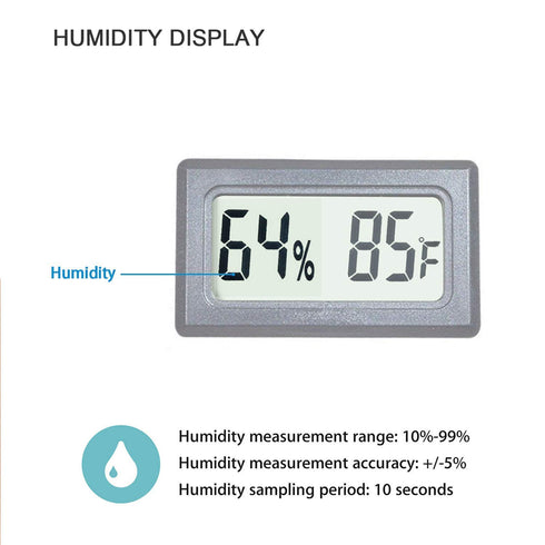 Veanic 4-Pack Mini Digital Thermometer Hygrometer Meters Gauge Indoor Large Number Display Temperature Fahrenheit (?) Humidity for Home Office Humidors Jars Incubators Guitar Case
