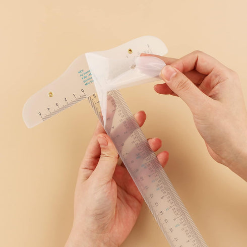 9 Pcs/Set Creative Positioning Pieces Card Corners Helpers with 6"/12" Clear Acrylic T-Square Ruler Stamping Corners Paper Craft Supplies Scrapboo...