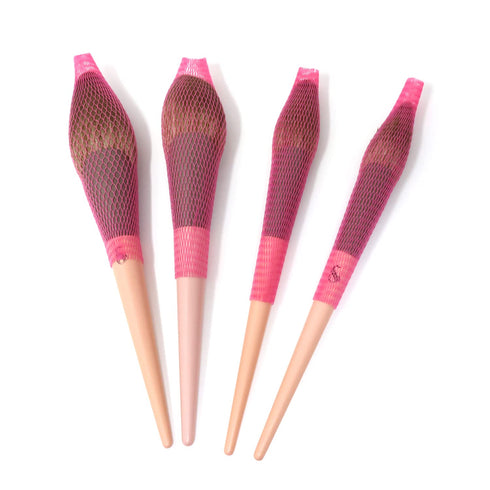 Honbay 100PCS Makeup Brush Protector Reusable Expandable Mesh Cover for Make up Brush, Paint Brush, Handbag Tassels, Bud of Rose, etc (Pink)...