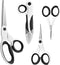 Premium Tailor Sewing Scissors Bundle, 8.2" Sharp Fabric Scissors Heavy Duty with Comfort Grip, 5.1"/4” Detail Embroidery Scissors, 5.5" Thread Sn...