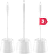 JIGA 3 Pack Toilet Brush and Holder Set, Toilet Bowl Brush with Caddy Bathroom Stiff Bristles Toilet Scrub Brush, White...