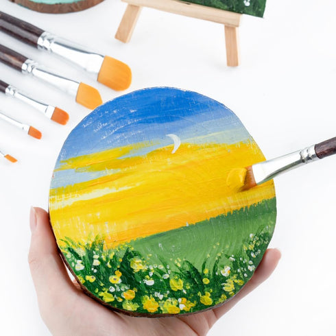 Transon 7pcs Artist Filbert Paintbrush Set for Acrylic Watercolor Gouache Oil and Body Painting...