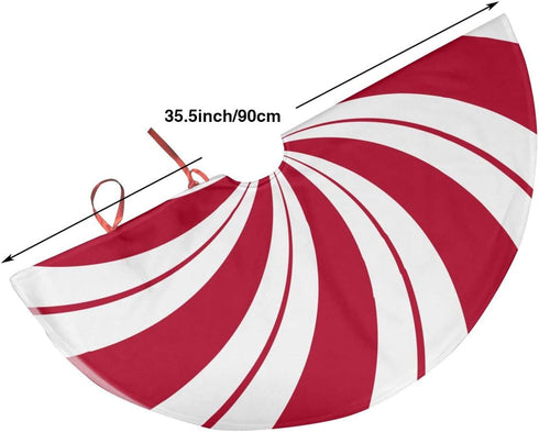 NGFF Mint Sugar Double Swirl Candy Traditional Christmas Tree Skirt Santa & Reindeer Tree Ornaments Tree Skirt for Christmas Decoration...