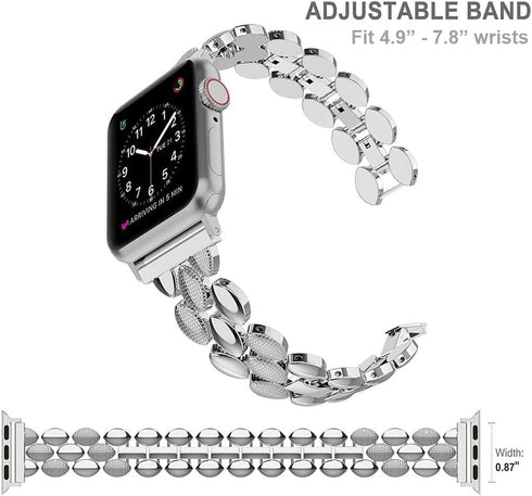 Moolia Elegant Metal Strap Compatible with Apple Watch Band 38mm 40mm 41mm 42mm Metal Fashion Women Replacement Strap Bracelet for iWatch Series 1...