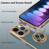 KANGHAR Case Designed for iPhone 15 Pro Max with Phone Ring Stand Full Body Protection Plated Rose Gold Edge Luxury Case for Women Men-Granny Gray...